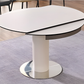 Modern Round Extendable Sintered Stone Top Dining Table Set with Sleek Chairs 1+6