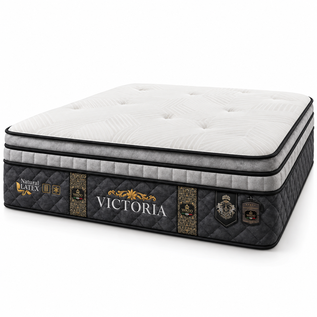 Vanzio Italia Victoria 15-Inch Latex Pocket Spring Mattress Grandeur Furnishings