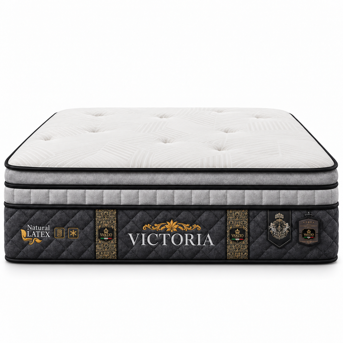 Vanzio Italia Victoria 15-Inch Latex Pocket Spring Mattress Grandeur Furnishings