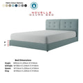 Pale blue Novelle bed with colour options and dimensions