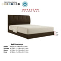 Dark brown Meridian bed with colour options and dimensions