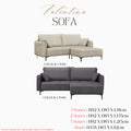 Valentina sofa colour options with dimensions