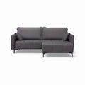 Dark grey Valentina sofa with ottoman, front view