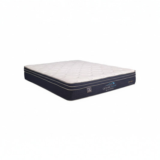 Genesis Sleep Indulgence 14-Inch Mattress | 100% Natural Latex & Pocketed Spring | Luxury Cooling Ice Silk Fabric