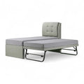 Pale Soluxe guest bed with raised trundle, angled view