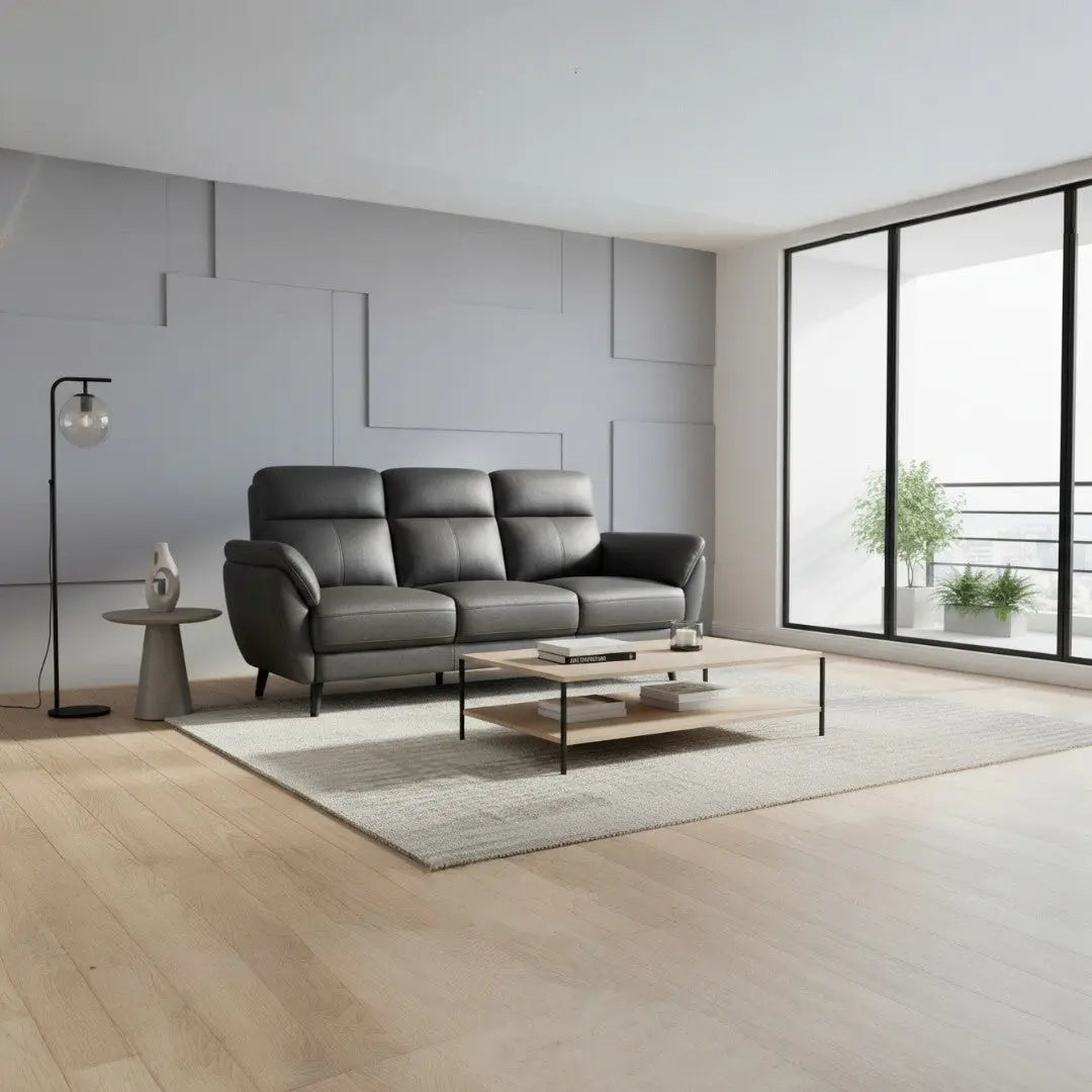 Modern PU Leather Fabric Sofa Set | 3-Seater, 2-Seater & Armchair Grandeur Furnishings