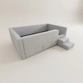 Caelia Daybed w/ Enclosed Frame & Steps | | Luxury Upholstered Kids Bed | Storage Drawer Grandeur Furnishings